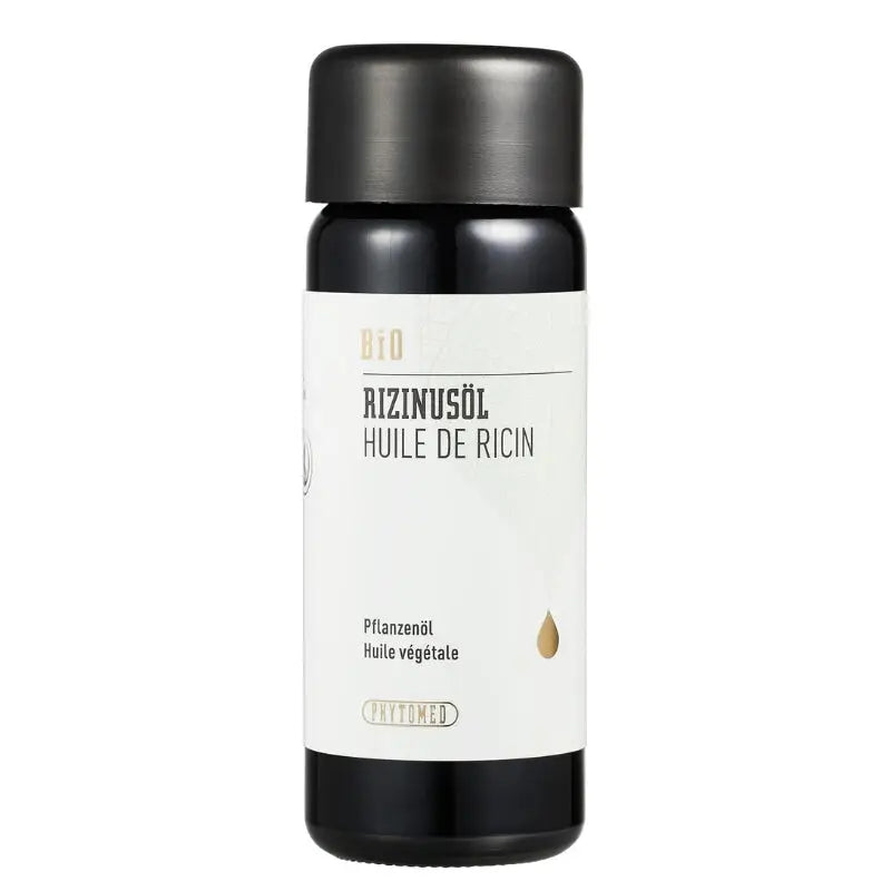 Bio-Rizinusöl von Phytomed, kaltgepresstes Körperöl in 100 ml, ideal für natürliche Körperpflege und Hautpflege.