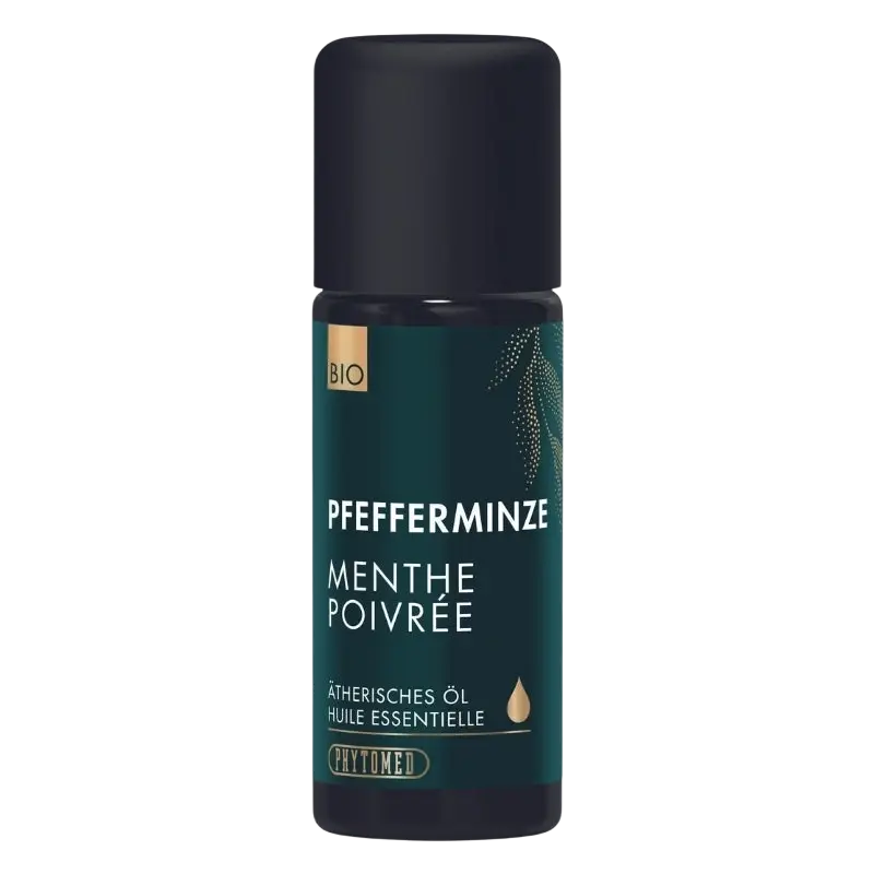 Ätherisches Pfefferminzöl von Phytomed, Bio-Qualität, 10 ml Flasche, frischer Minzduft, für Aromatherapie und natürliche Pflege