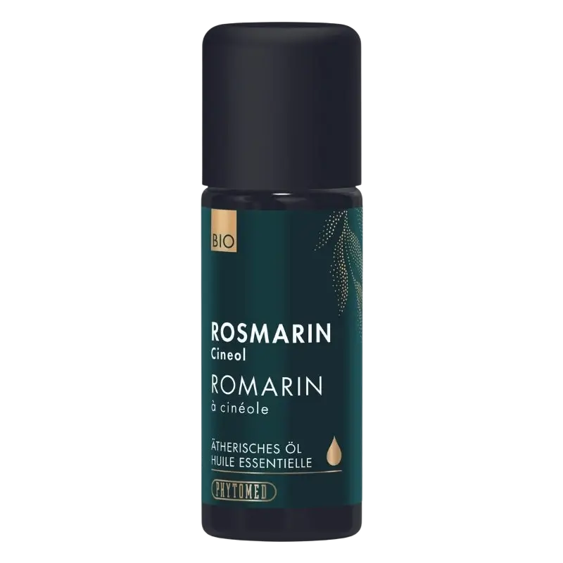 Phytomed Rosmarin Cineol Bio ätherisches Öl in 10ml Flasche, naturreines ätherisches Öl mit frischem Rosmarin-Duft