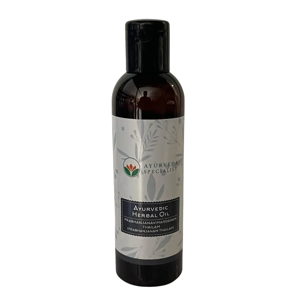 Ayurvedisches Prabhanjanam Thailam 200 ml Massageöl mit Kräuterextrakten, flasche mit traditionellem indischen Öl, Mana Shop