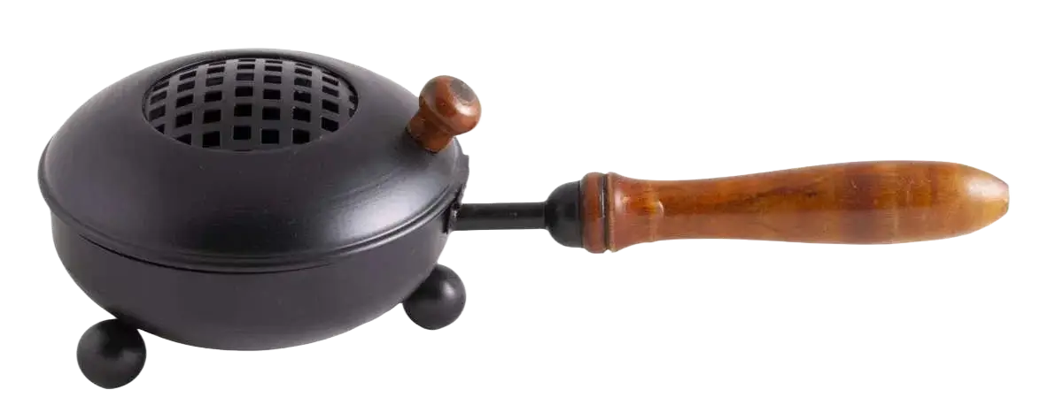 Schwarzes Metall-Räuchergefäß Mahan von Dessauer, traditionelles Räucherwaren-Design für Räucherstäbchen und -waren