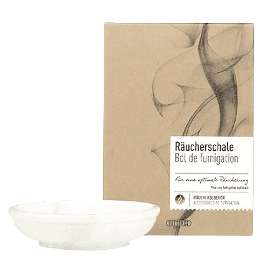 Weiße Keramik-Räucherschale von Phytomed, 10cm Räucherwaren, handgefertigte Smoking-Schale zum Räuchern.