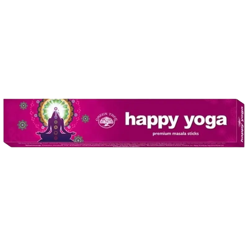 Green Tree Räucherstäbchen Happy Yoga, 15 g, leuchtend magenta, Räucherwaren mit entspannendem Duft.