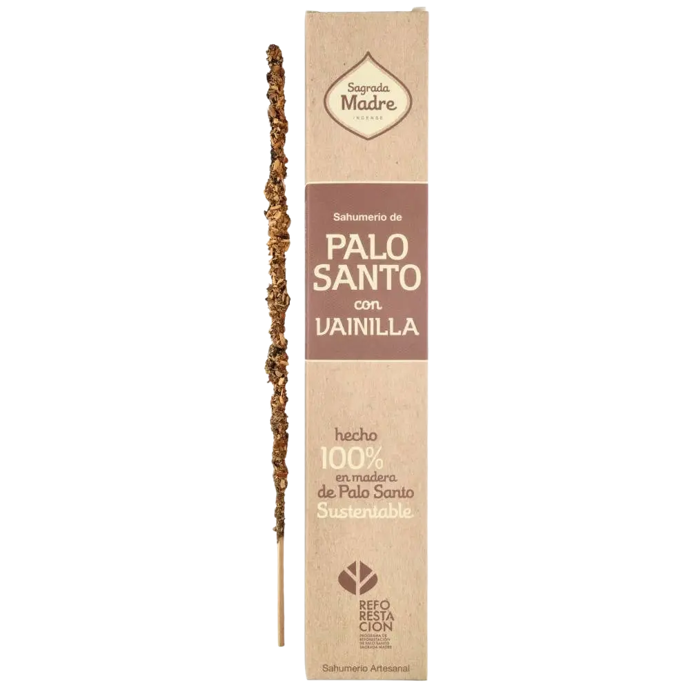 Räucherstäbchen Sagrada Madre von Vives de la Cortada, Palo Santo & Vanille, 8 Stäbe, Räucherwaren, natürliche Räucherstäbchen