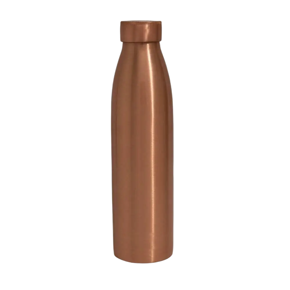 Reine Kupferwasserflasche von Ayurveda Specialist B.V., matt poliert, ca. 950 ml, schwere Ausführung, handgefertigt.