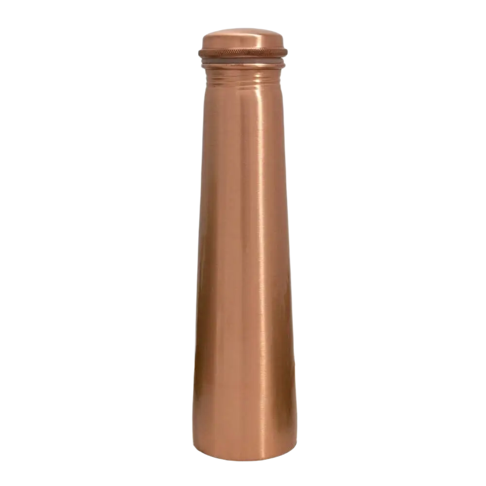 Reine Kupferwasserflasche Turm matt, 850 ml, schwere Ausführung, Ayurveda Specialist B.V. – elegante Kupferflasche für Wasser.