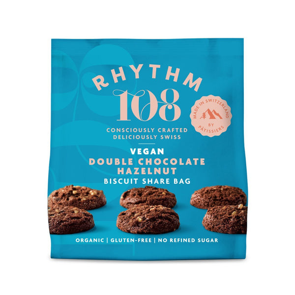 Rhythm 108 Double Choco-Hazelnut Biscuit, CH Bio 135g - Mana Kendra GmbH