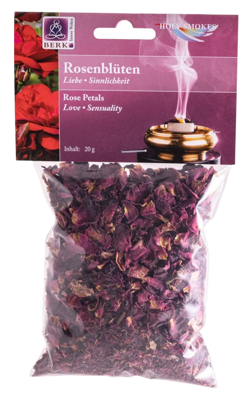 Getrocknete Rosenblüten 20g von Dessauer, Räucherwaren, für angenehmes Räucherritual oder Duftzeremonien.