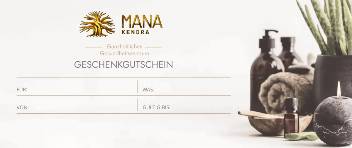 Massagegutschein von Mana Kendra GmbH in Bern, für eine entspannende Einzelmassage, ideal zum Verschenken.