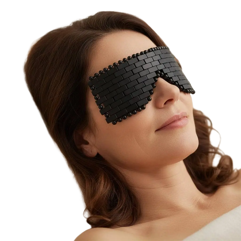 Schwarze Obsidian-Gesichtsmaske von Artisans de Madagascar für natürliche Hautpflege und Entspannung, aus schwarzem Obsidian gefertigt