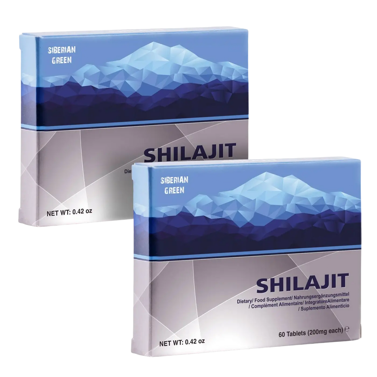 SiberianGreen Altaic reines Shilajit Mumijo in Blauen Bergen, Nahrungsergänzung, 120 Stück, natürliche schwarze Substanz in Packung