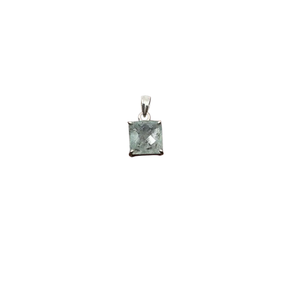 Silberschmuck-Anhänger „Aquamarin“ von Ananta Lienhard, mit blauem Edelstein, symbolisiert Klarheit und innere Ruhe.