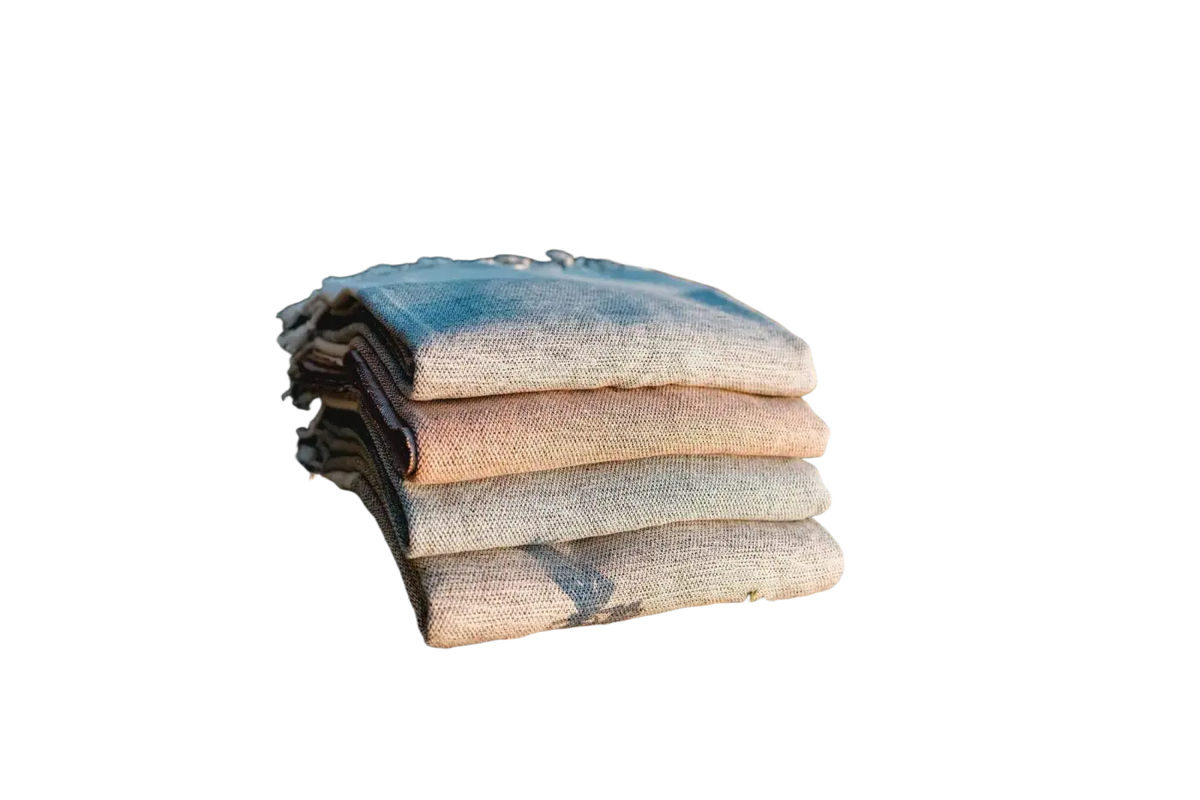 Blaue Ecobain Hamamtuch "Rugged Towel" 160x95 cm, weiches Badetuch für Strand, Sauna und Pool, aus Baumwolle