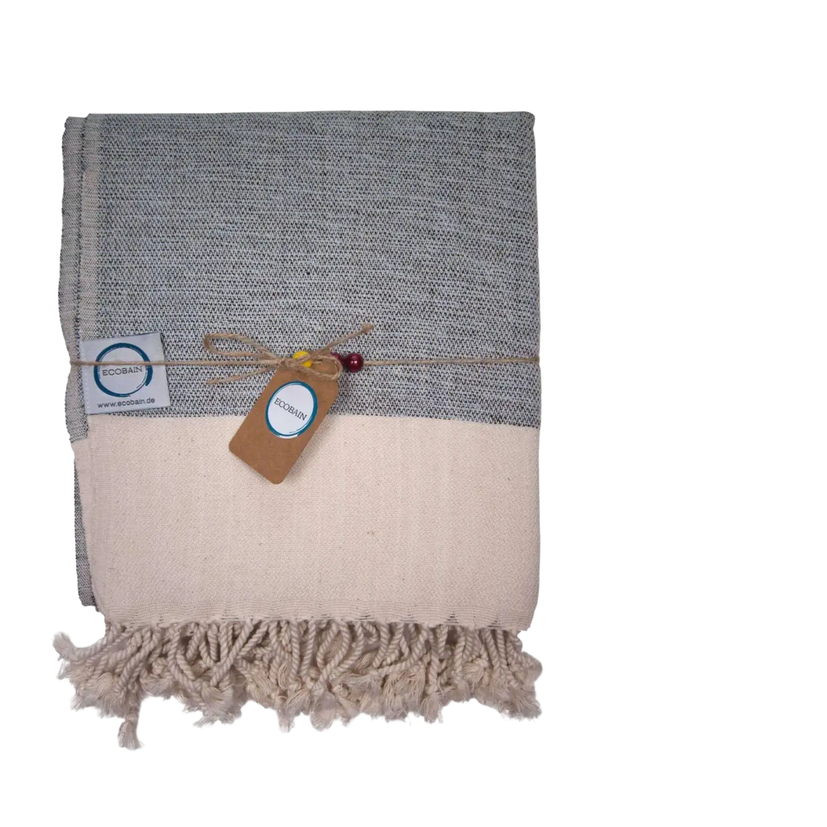 Ecobain Rugged Hamamtuch in Blaugrau, 160 x 95 cm, aus hochwertigem Baumwollstoff, ideal für Strand, Sauna und Bad.