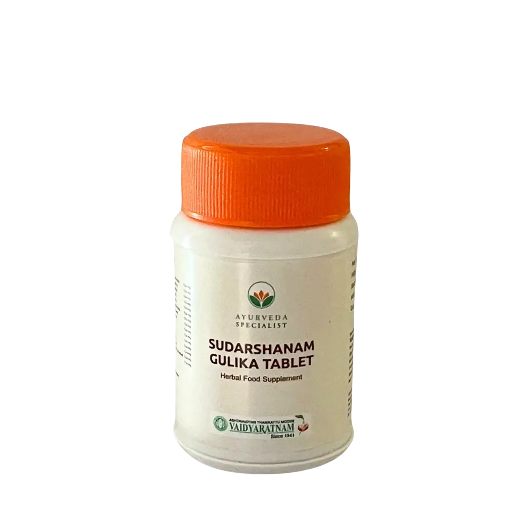 Sudarshanam Gulika 60 Tabletten, ayurvedisches Nahrungsergänzungsmittel mit Kräuterrezeptur, in Packung von Mana Shop