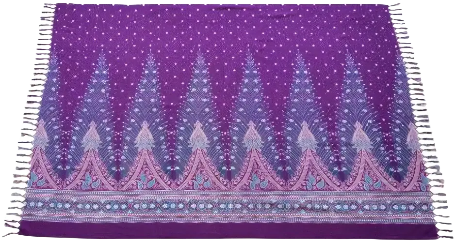 Violett-lila Hamamtuch mit Pfauenfedernmuster, Tropechopf TR-47, 160x115 cm, aus weichem Baumwollstoff.