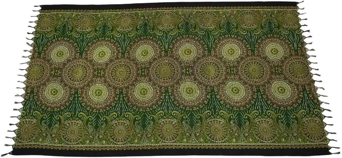 Grünes TR-510 XL Mandala Hamamtuch, Lunghi Sarong Tuch 190x115cm, bequem und stilvoll für den Strand oder Sauna.