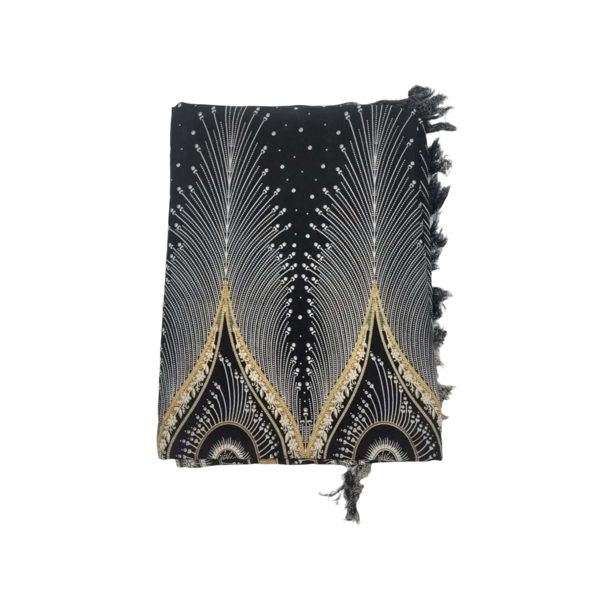 Schwarzes Hamamtuch Sternenzauber Lunghi Sarong von Tropechopf, 160x115 cm, mit Sternenmuster, aus weichem Baumwollstoff.