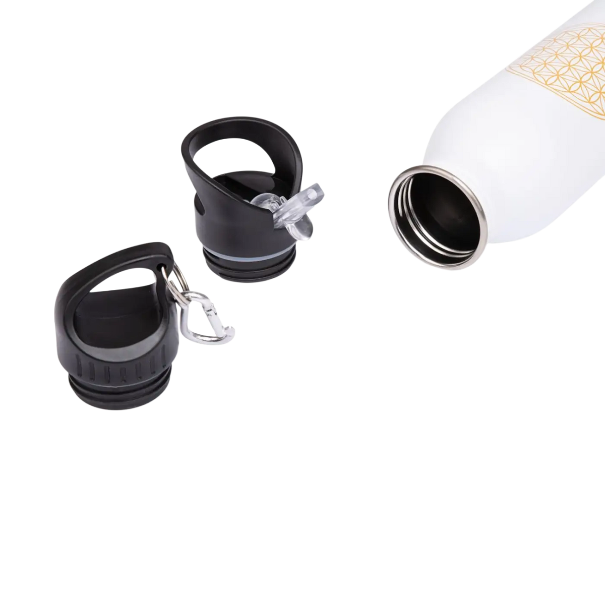 Edelstahl-Trinkflasche 700ml von Bodynova, weiße Wasserflasche mit Schraubverschluss, langlebig und wiederverwendbar.