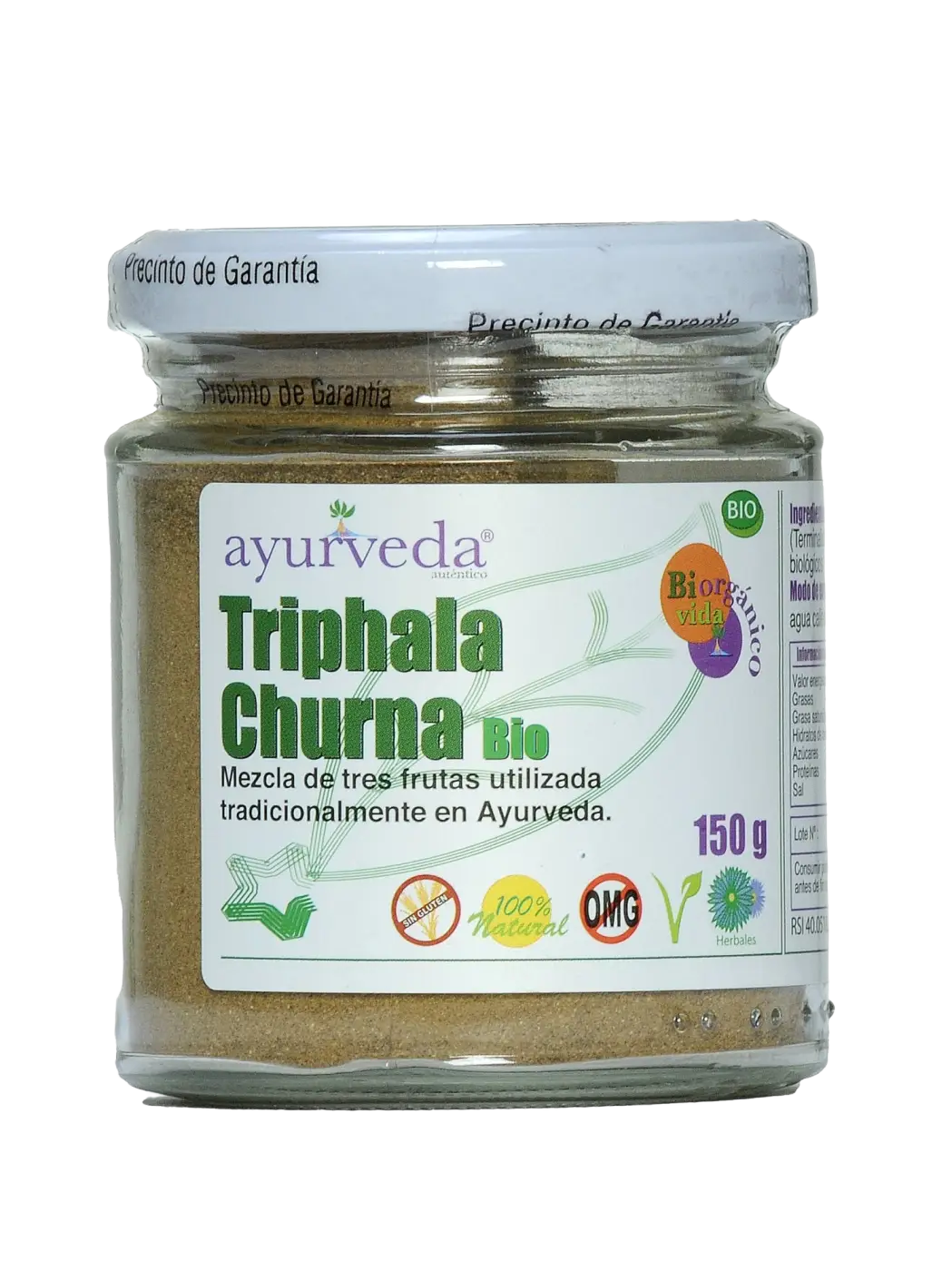 Bio Triphala Churna von Ayurveda Auténtico, ayurvedische Kräutermischung mit Amla, Haritaki und Bibhitaki in Pulverform