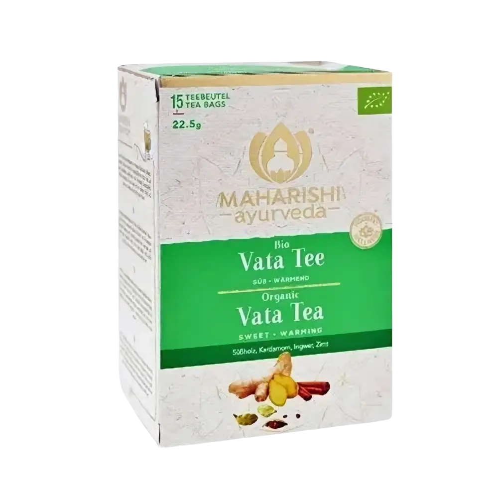 Maharishi Vata Tee Bio, 15 Stück, ayurvedische Kräuterteebeutel, naturbelassene Kräuterteemischung in Packung