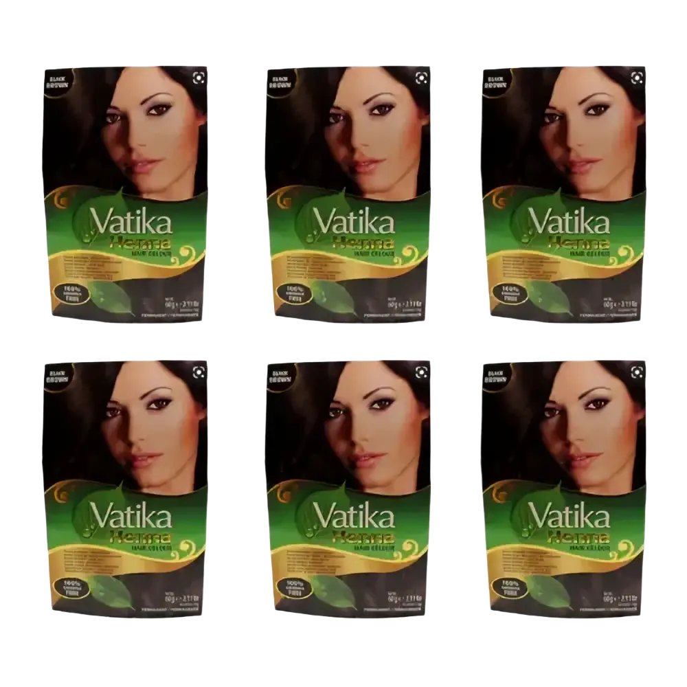 Vatika Henna natürliche Pflanzenhaarfarbe mit Amla und Bhringraj, für gesundes, glänzendes Haar, von Ayurveda Auténtico.
