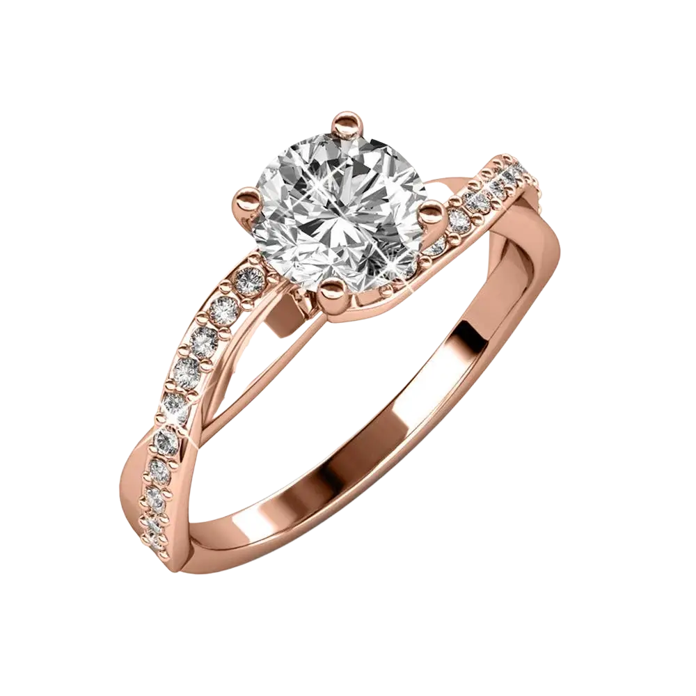Verlobungsring CARALI / MYC Paris Eleanor im Roségold mit Kristallen, elegantes Schmuckstück für besondere Anlässe