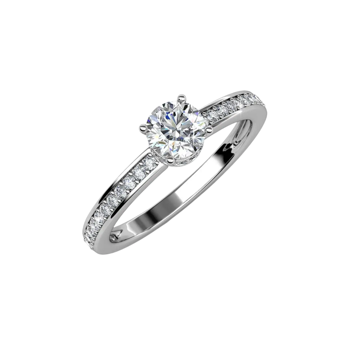 Verlobungsring CARALI / MYC Paris Elise aus Silber mit Kristallen, eleganter Schmuckring für besondere Anlässe