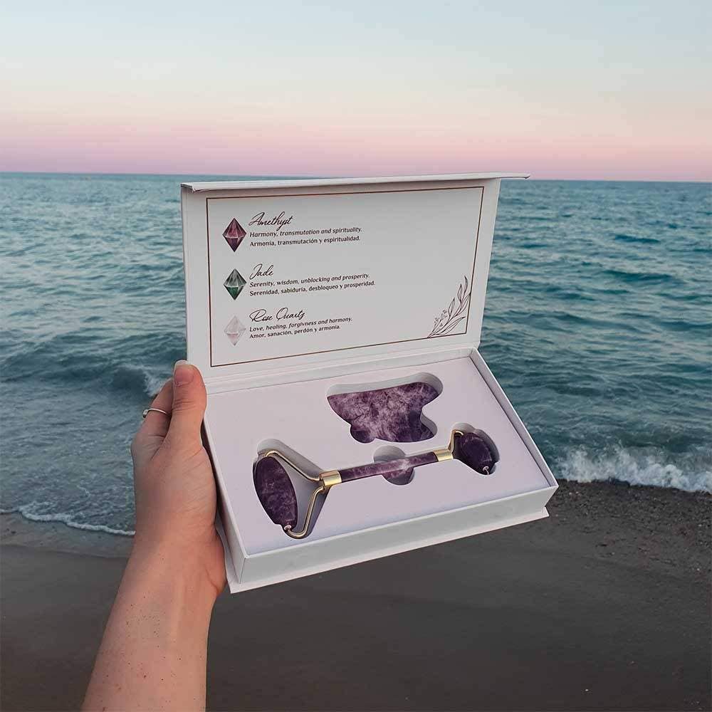 Vives de la Cortada SCP Amethyst-Massagegerätpaket mit Rollenmassagegerät für therapeutische Anwendungen, nahaufnahme