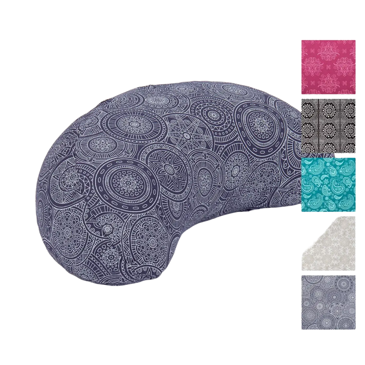 Meditationskissen von Bodynova aus der Maharaja Collection mit Mandala-Muster in Dunkelblau, bequem und stilvoll für Yoga und Meditation.