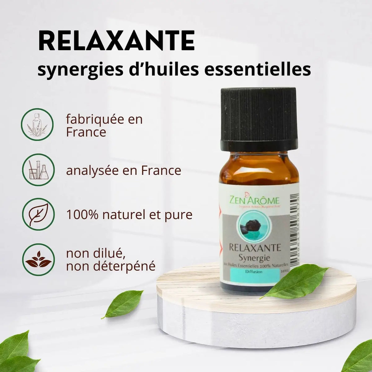 Ätherische Ölmischung von Zen'Arôme, entspannende Duftmischung für Diffusor, 10 ml, natürliche Aromatherapie.