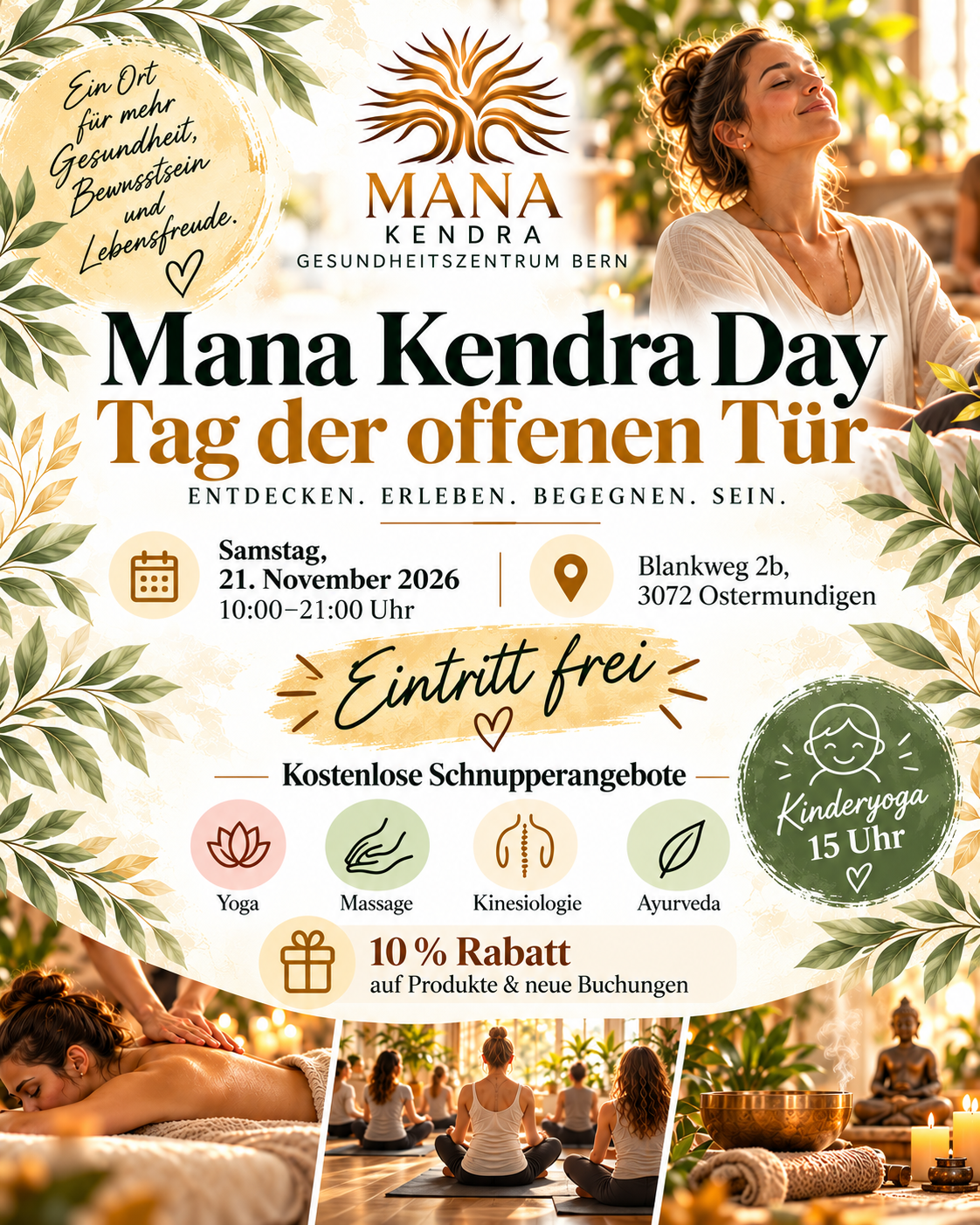 Mana Kendra Day am Samstag 21. November 2026 von 10 bis 21 Uhr, Tag der offenen Tür in Ostermundigen