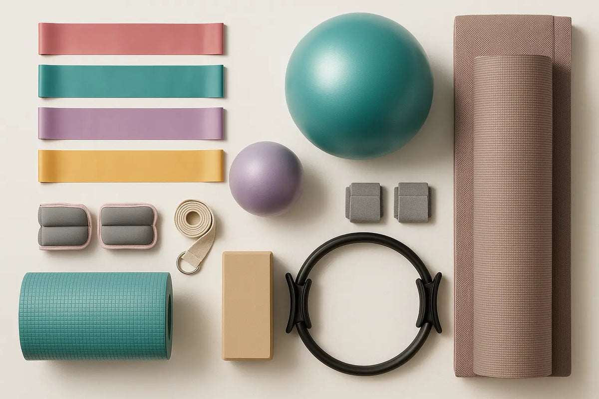 Hochwertiges pilates zubehör teal pilates ring mit schwarzen verstellbaren bändern aus der kollektion pilates zubehör