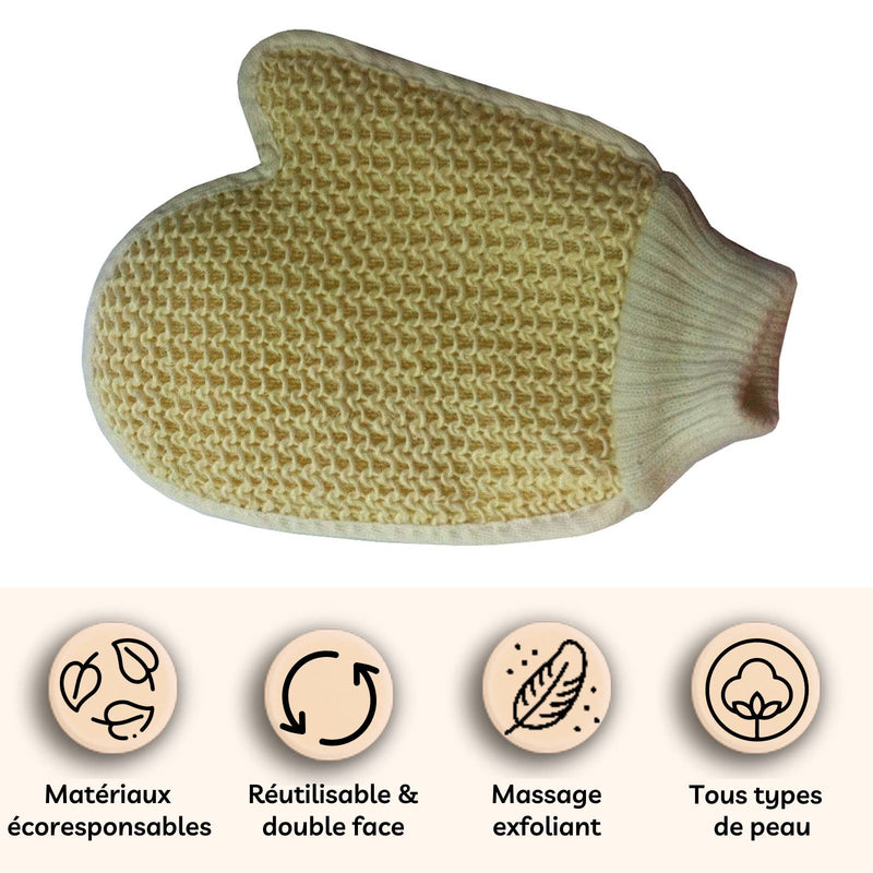 Zen'Arome - Gant Exfoliant - Gant visage et visage façon Loofa en coton