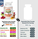 Berberin Komplex 5-in-1 mit Ceylon-Zimt, Kurkuma & Mariendistel – 120 Kapseln