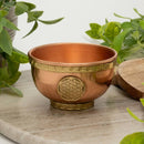 Pure copper incense burner – Tibetan offering bowl with flower of life engraving