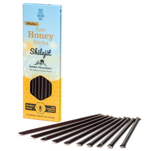 SiberianGreen - Honigstäbchen mit 8% Shilajit – Pure Energie und Ernährung für unterwegs