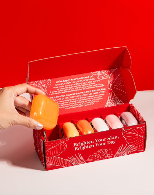 Koji White - Geschenk-Set mit kojisäure-hautaufhellender Seife
