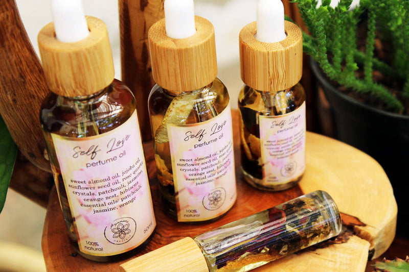 Self Love Ritualöl | Parfüm- oder Badeöl mit Rosenquarz und ätherischen Ölen
