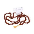 Braune rudraksha mala mit 108 rudraksha perlen und goldenem quastenanhänger für achtsamkeit und schutz