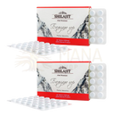 White and red packaged shilajit tablets with mountain imagery labeled altai mountains and mummia depuratus 120 bergbalsam pure shilajit altai mumio