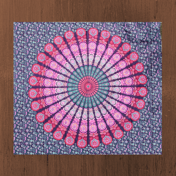 Wandbehang Ritualtuch „Beruhigendes mehrfarbiges Mandala“ aus Baumwolle 200x220cm