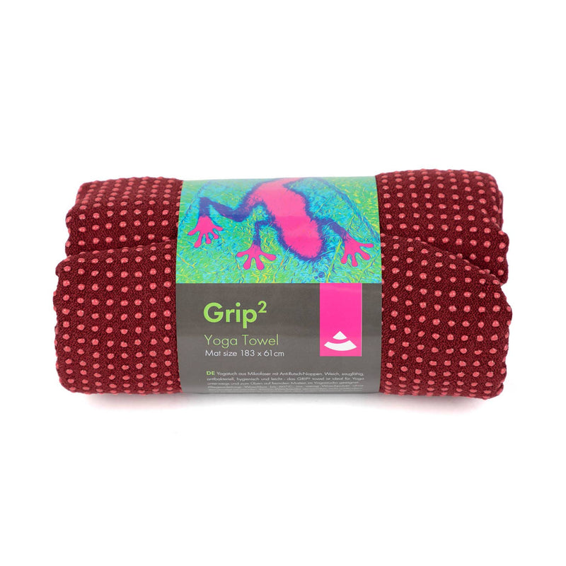 Yogatuch GRIP² Yoga Towel mit Antirutschnoppen dunkelrot