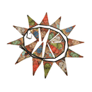 Bunte Gebetsfahnen Girlanden – Hare Krishna Gesichter & spirituelle Kraft aus Sri Lanka 3m