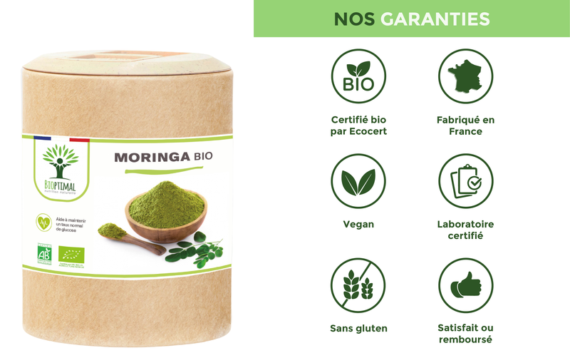 Bio-Moringa - Blutzuckerspiegel, Abnehmen - Nahrungsergänzungsmittel - in Kapseln