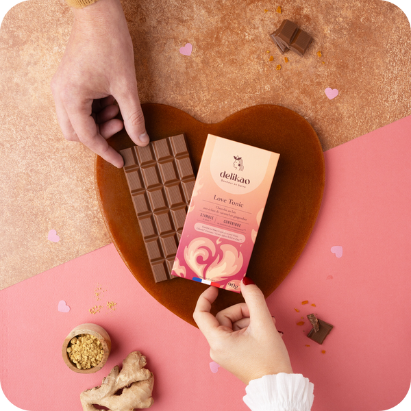 Love Tonic™️ - Aphrodisiakum-Schokolade 40% Karamell Ingwer