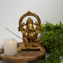 Ganesha statue made of solid brass – 22 cm high, powerful &amp; symbolic