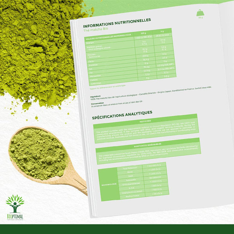 Poudre de thé matcha biologique japonais : concentration, combustion des graisses, perte de poids, minceur