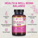 Folic Acid+ 400 mcg – Vegan tablets with vitamin B12 and iodine