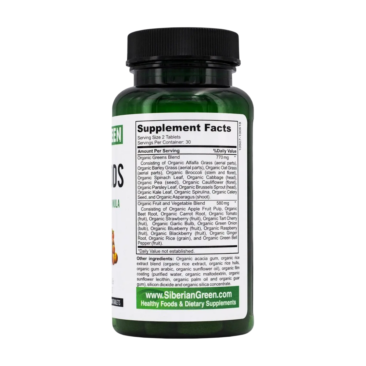 SiberianGreen 28 Superfoods Formel, 60 Tabletten, Nahrungsergänzung mit grünen Superfoods für mehr Vitalität und Gesundheit
